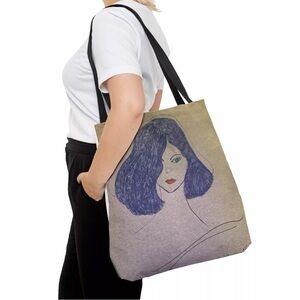AnArtPhull Large Tote Bag. Girl Drawn Design. An Everything Bag. Brand New